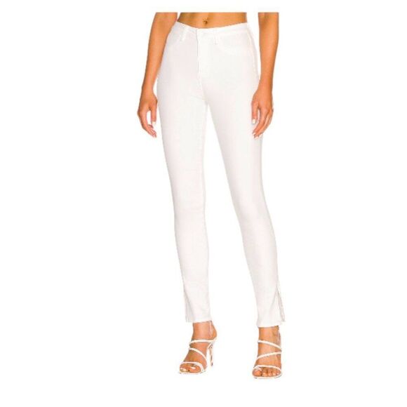 L'Agence Josie High Rise Skinny Split Ankle Jeans White Size 25 NWT $255 MSRP